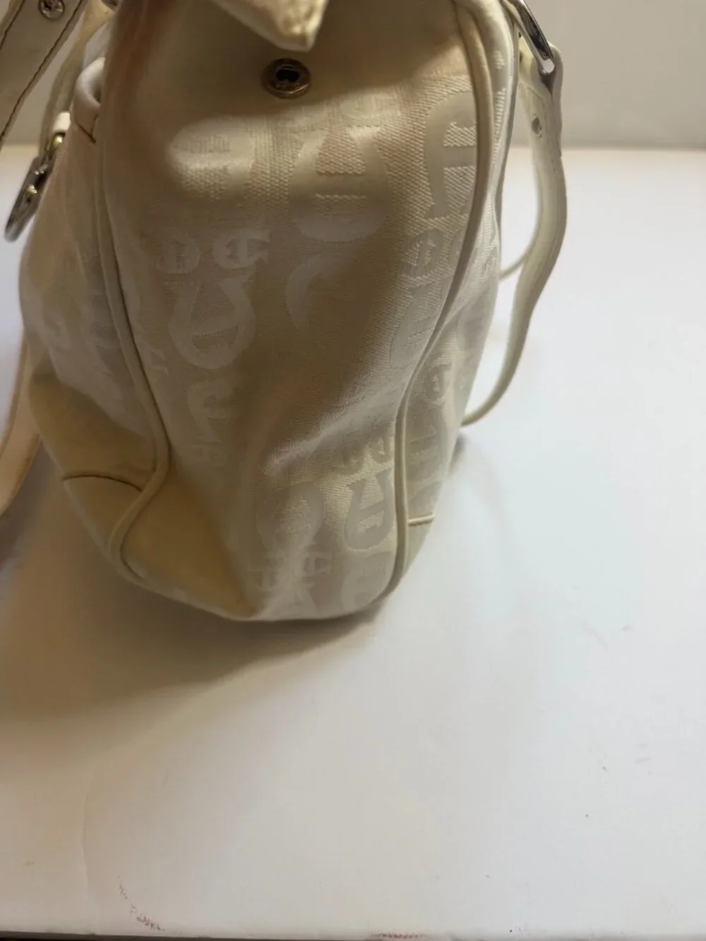 Aigner Monogram Cream Satchel